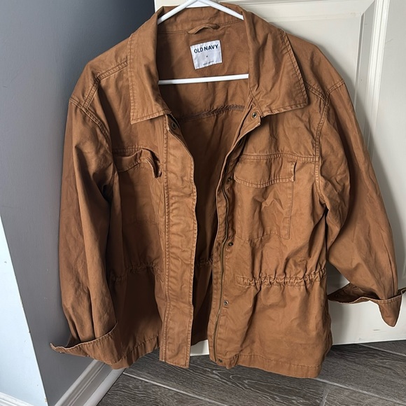 Oversized Khaki Carpenter Jacket | Brown | Adjustablele | Women’s Medium/Large - Picture 1 of 5